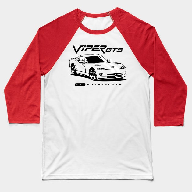 Dodge Viper GTS Baseball T-Shirt by celengan